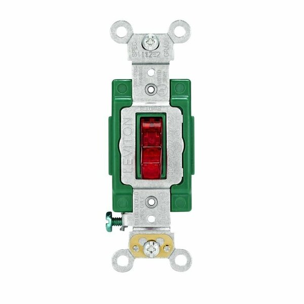 Leviton SWTCH RED DBL POLE 30AMP 03032-PLR